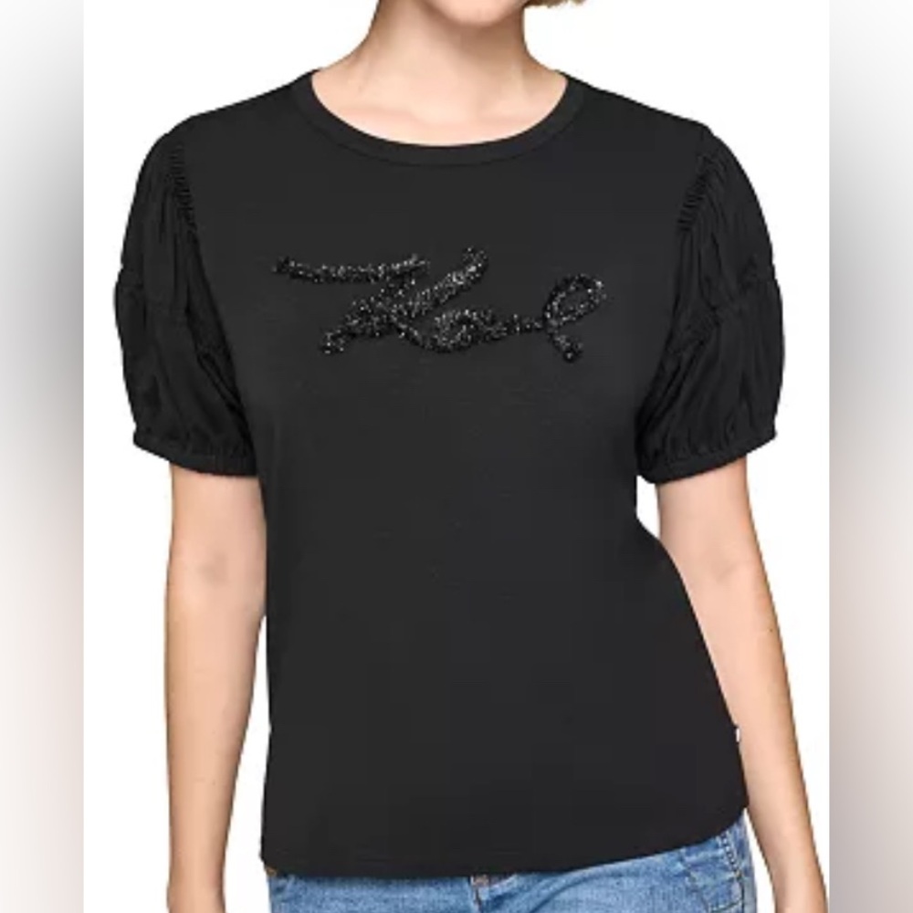 Karl Lagerfeld Black Tee with Logo